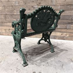 Cast iron and wood slatted garden seat