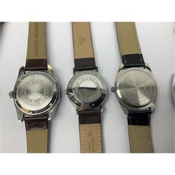Eight manual wind wristwatches including Lonstar Exective, Ruhla, Josmar alarm, Seiko, Caravelle, Genova De Luxe, Sandoz and Gradus