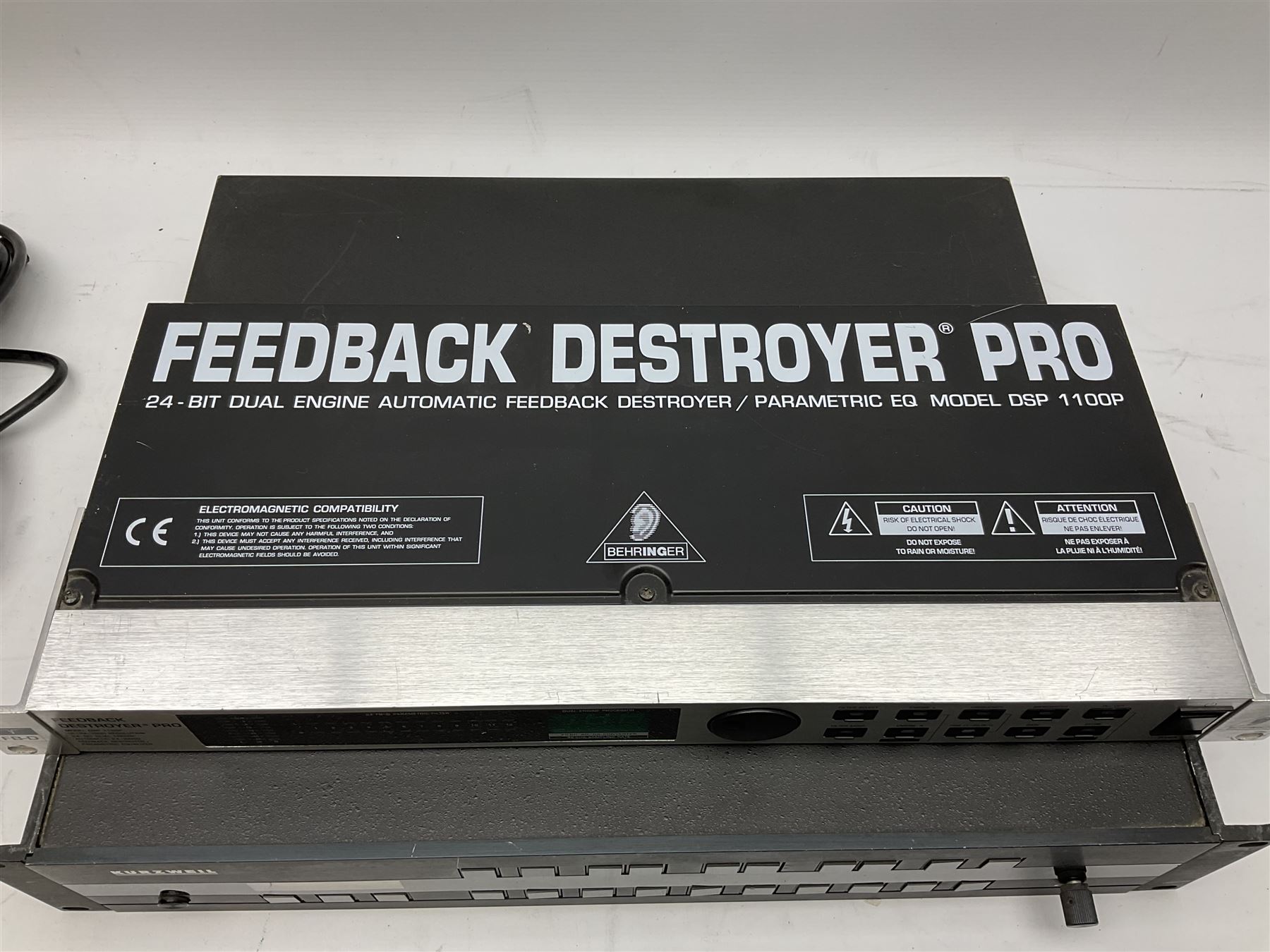 Kurzweil 1000AX Plus acoustic expander, serial no.89030049; and Behringer SNR2000 Denoiser, serial no.78362 02452 04 with Feedback Destroyer Pro Model DSP1100P; all with leads (3)