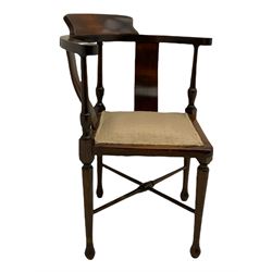 Edwardian mahogany corner chair