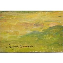 Owen Bowen (Staithes Group 1873-1967): Dales Landscape, oil on board signed 31cm x 41cm