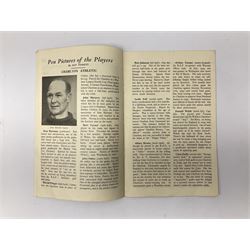 1946 FA Cup Final Charlton Athletic v Derby County football programme played 27th April 1946 at Wembley, signed to the centre pages by Raich Carter above his team name. Provenance: By direct descent from the family of Raich Carter having been consigned by his daughter Jane Carter.