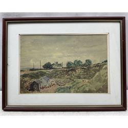 Joseph Pighills (British 1902-1984): The Chicken Farm, watercolour signed 25cm x 37cm