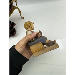 Anna Meszaros (Hungarian 1905-1998): 'My Great Granny', handmade needlework figurine, together with small plaster cast of a young boy by the same artist, granny H30cm
Auctioneer's Note: Anna Meszaros came to England from her native Hungary in 1959 to marry an English businessman she met while demonstrating her art at the 1958 Brussels Exhibition. Shortly before she left for England she was awarded the title of Folk Artist Master by the Hungarian Government. Anna was a gifted painter of mainly portraits and sculptress before starting to make her figurines which are completely hand made and unique, each with a character and expression of its own. The hands, feet and face are sculptured by layering the material and pulling the features into place with needle and thread. She died in Hull in 1998