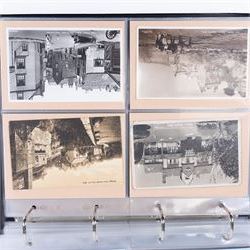 Four-hundred and twelve early 20th century Whitby District view real photographic postcards, including a selection from the Whitby Coast (176), starting at Staithes and Runswick Bay down to Robin Hoods Bay and a selection from the Valley of the River Esk (236), including Ruswarp, Rig Mill, Sneaton, Sleights, Grosmont, Egton, Glaisdale, Danby, Castleton and Goathland, all housed within two postcard albums