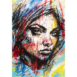 Vin Dantes (French Contemporary): 'Chroma Radian', mixed media on paper signed, with COA 4...