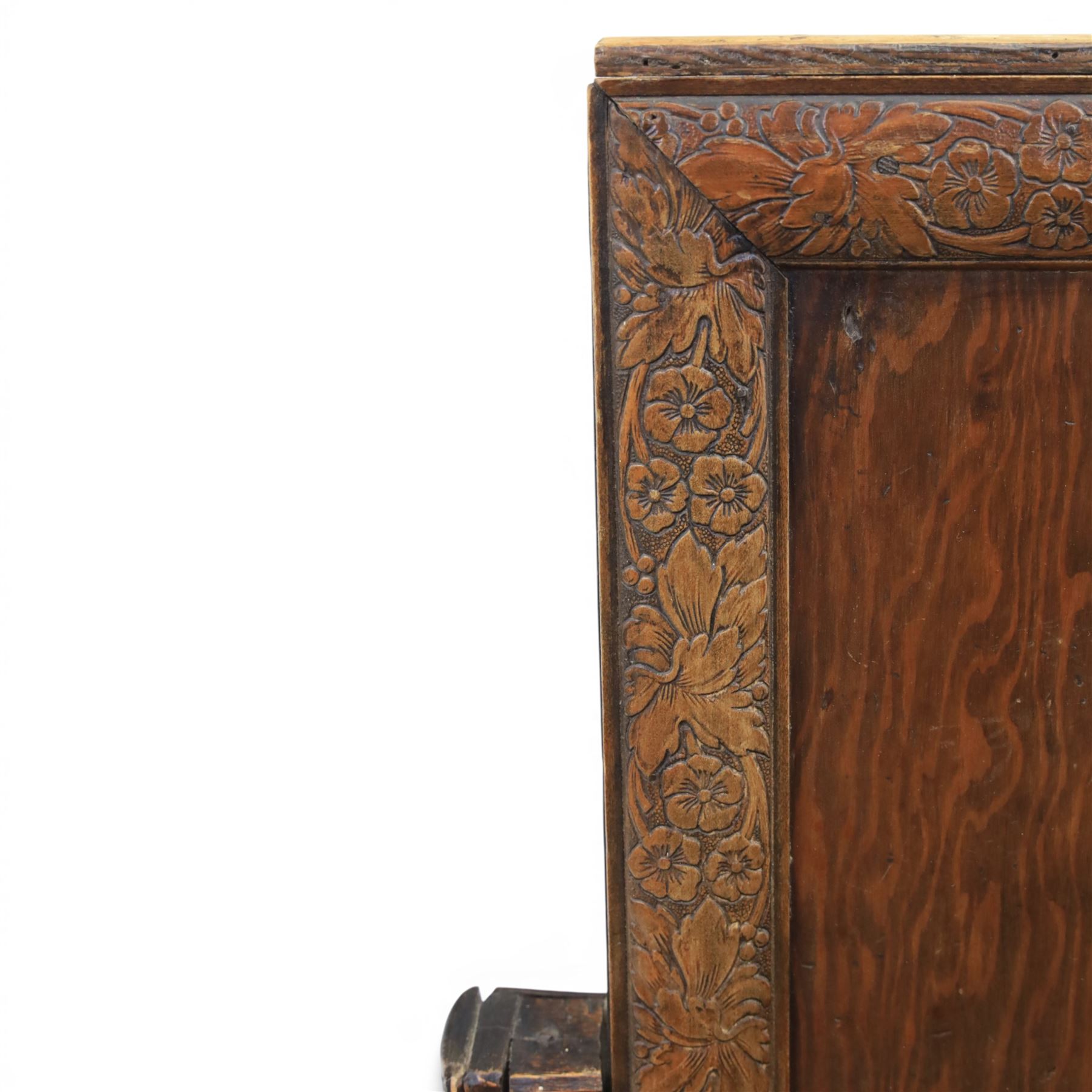 Early 20th century oak framed childs chair, solid seat with drawer to base