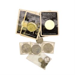 Great British and World coins, including two Roman coins, Maximianus and Valentinian II, approximately 16 grams of Great British pre-1920 and approximately 25 grams of Great British pre-1947 silver half crown coins, The Complete 1983 U.S. Olympic Coin Collection (containing silver dollar), commemorative crowns, etc