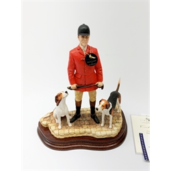 A limited edition Border Fine Arts figure group, End of an Era?, model no B0881 by David Mayer, 456/500, on wooden base, figure L23cm, with accompanying certificate. 
