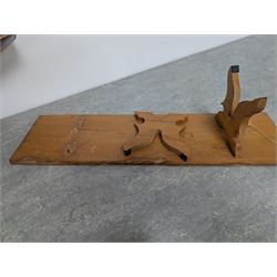 Large wooden model ship of a three-masted schooner, H117cm, W163cm, with stand