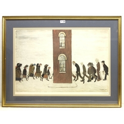  Laurence Stephen Lowry RA (Northern British 1887-1976): 'Meeting Point', limited edition coloured offset lithograph signed in pencil with Fine Art Guild blind stamp numbered AJC from an edition of 600 pub. Adam Collection 1973, 49cm x 72cm  DDS - Artist's resale rights may apply to this lot    