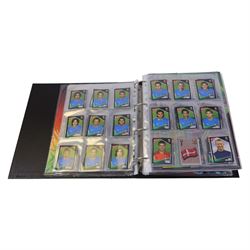 Collection of Football related stickers and albums, including Portugal Euro 2004 unused album and a collection of stickers,  Merlin The Official FA Premier League Sticker Collection 10th Edition 2003 unused album and stickers, Merlin The Official FA Premier League Sticker Collection 11th Edition 2004 unused album, Merlin The Official FA Premier League Sticker Collection 2001 unused album and stickers, Merlin The Official FA Premier League Sticker Collection 2002 unused album and stickers and Merlin's 2002 England unused album and stickers, housed in two folders