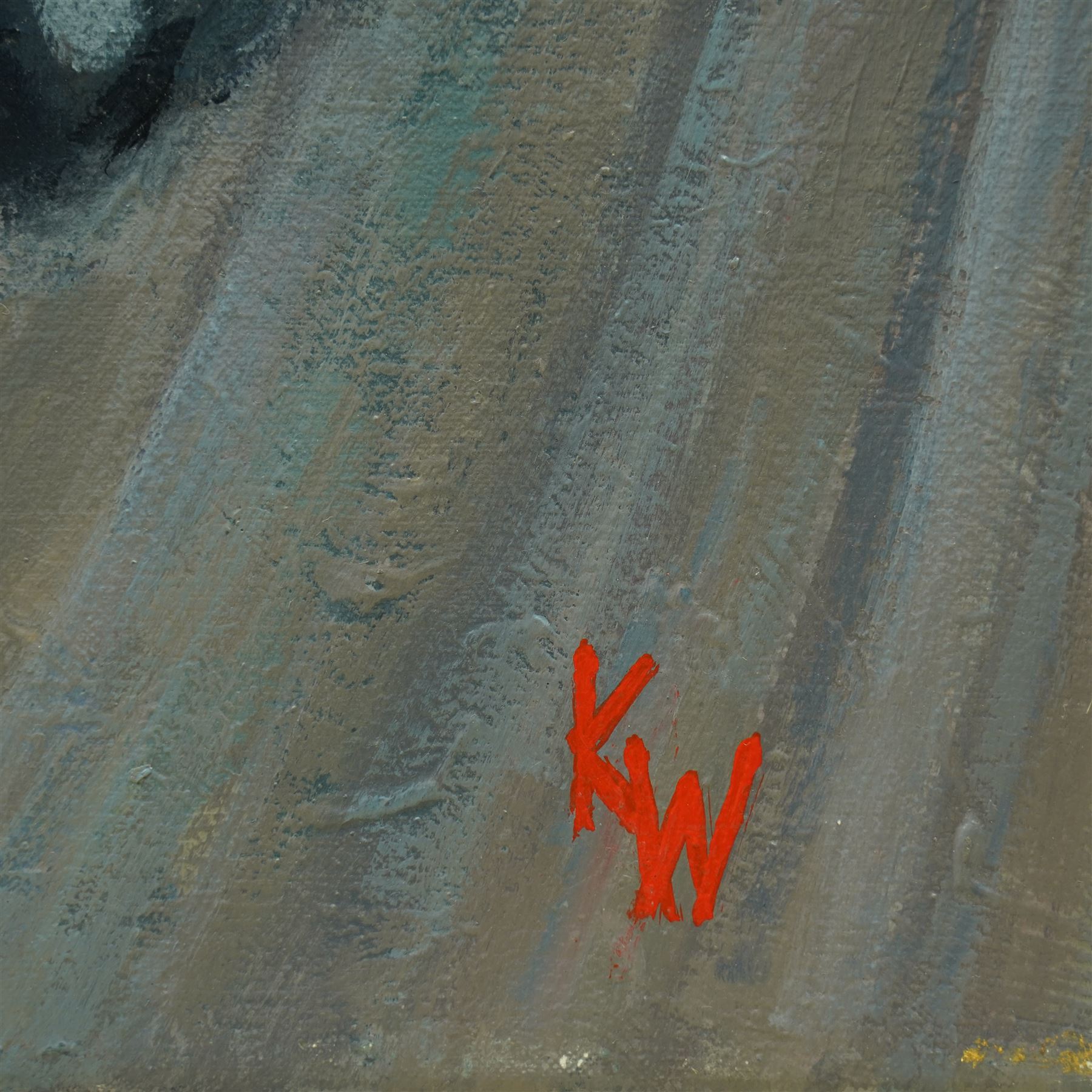 Keith Woodcock (British Contemporary): 'Young Guns' - Kimi Raikkonen and Nick Heidfeld in the their Sauber Cars Formula One 2001, acrylic on canvas signed, 41cm x 61cm