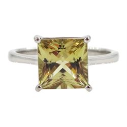 Platinum single stone princess cut csari