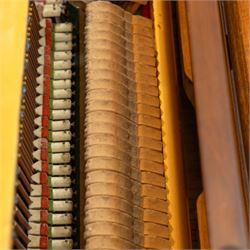 1970s century Welmar mahogany cased upright piano, retailed by The Piano Centre Rotherham, serial no. 75618, H110cm, W141cm