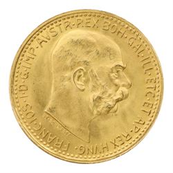 Austria Franz Joseph I 1912 gold ten corona coin