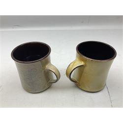 1960s Chelsea Pottery mug decorated with barrister by Joyce Morgan, signed JEM, together with a similar example depicting a doctor, H11.5cm, both signed beneath