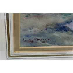 Frank Henry Mason (Staithes Group 1875-1965): British Men o' War in Full Sail, watercolour heightened in white signed and dated '09, 33cm x 39cm