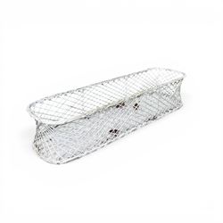 Four early 20th century French painted wicker garden planters, rectangular lattice form wi...