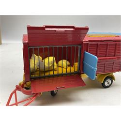 Corgi 'Chipperfields' - Gift Set 19 Land Rover with elephant cage on trailer containing elephant; No.1123 Circus Animal Cage with two Polar Bears; No.1130 Horse Transporter with five horses; No.503 Circus Giraffe Transporter with three giraffes; and No.1121 Crane Truck; all unboxed; together with two other models