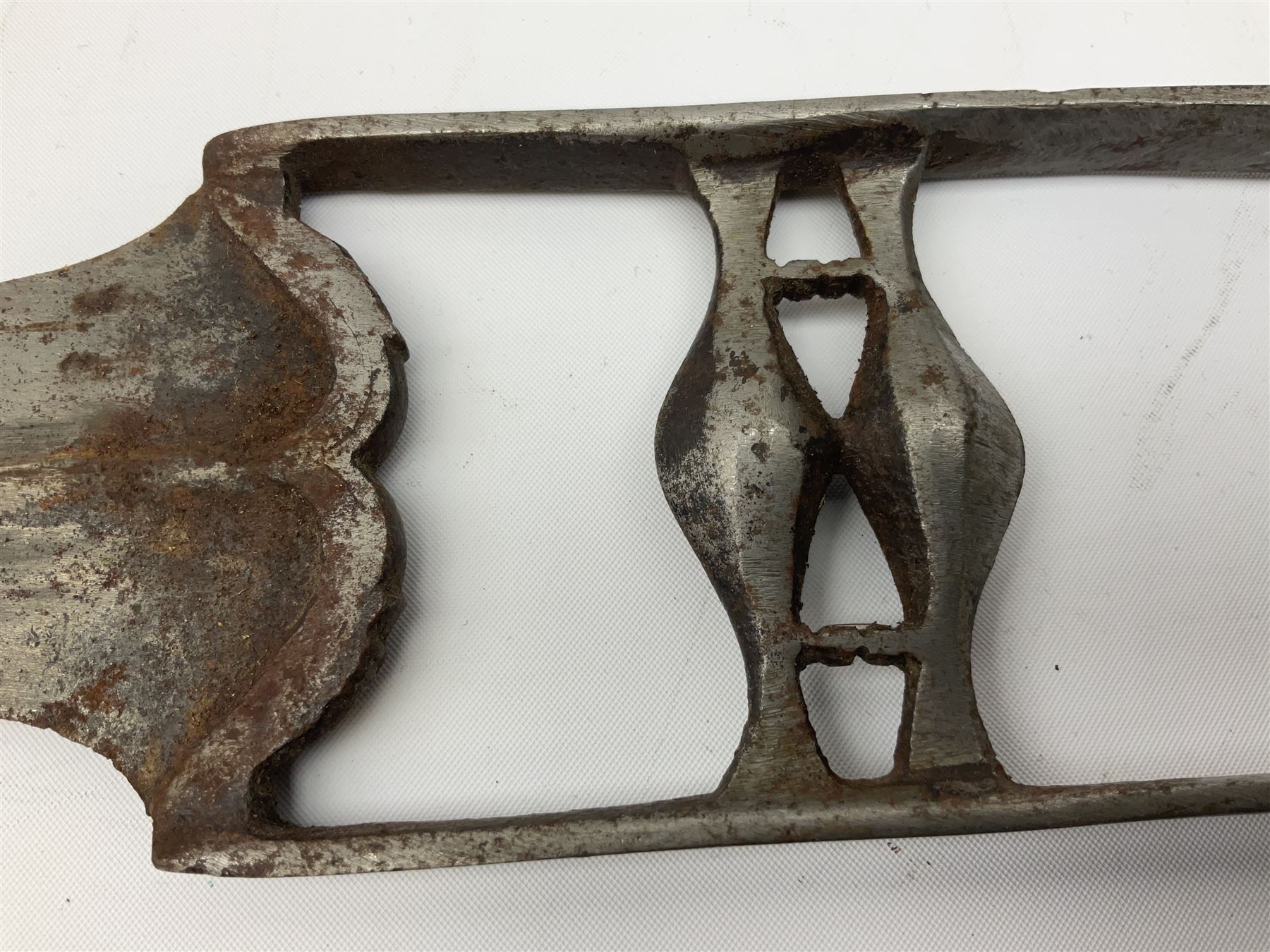 Indian thrusting dagger Katar the 25cm blade with swollen point and central rib, in leather covered wooden sheath L45cm overall