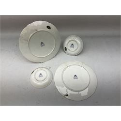 Two Aynsley Orchard Gold pattern plates and two trinket dishes, plates D20.5cm