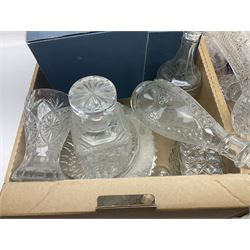 Large collection of glass, to include, decanters, bon bon dishes, glassware etc, in five boxes  