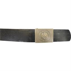 Russian Army Officer's dress belt and buckle, together with West German leather belt and buckle 