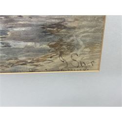 John C Syer (British 1844-1912): Rescuing a Ship at Upgang near Whitby, watercolour signed, indistinctly titled beneath the mount 46cm x 67cm