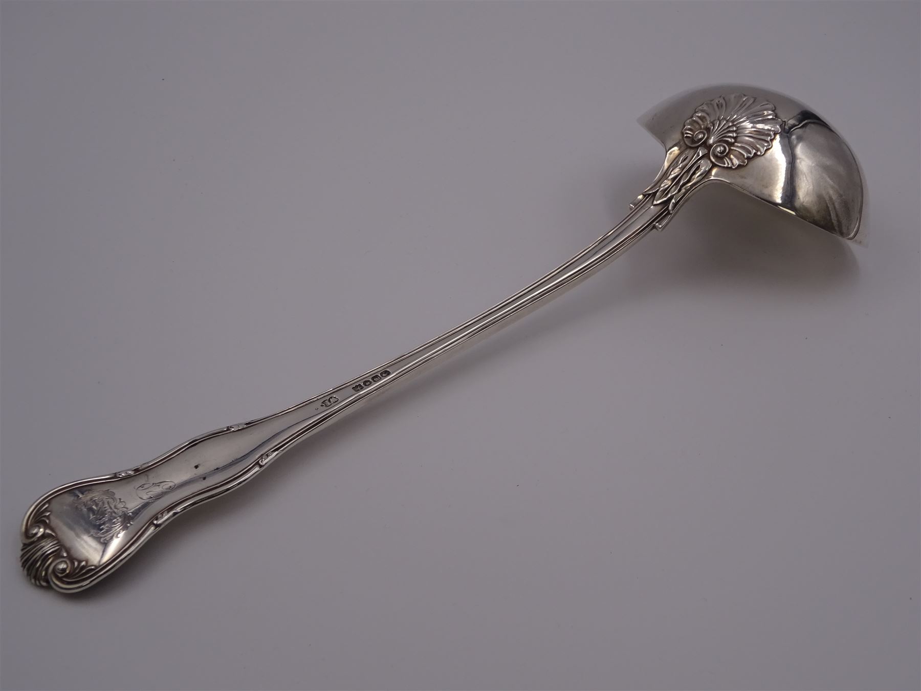 Victorian silver Kings Husk pattern sauce ladle, hallmarked William Eaton, London 1840, L33cm, approximate weight 10.39 ozt (323.4 grams)