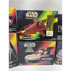 Star Wars - La Guerra De Las Galaxias La Guerre Des Etoiles/Shadows of the Empire - TIE Fighter; Cloud Car; Airspeeder; Landspeeder; Death Star Escape; Detention Block Rescue; Imperial Speeder Bike; Boba Fett IG-88; and Crowd Control Stormtrooper; all boxed/carded (9)