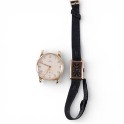 Tudor 9ct gold manual wind presentation wristwatch, Chester 1953 and an Audax 9ct gold manual wind wristwatch, on leather strap