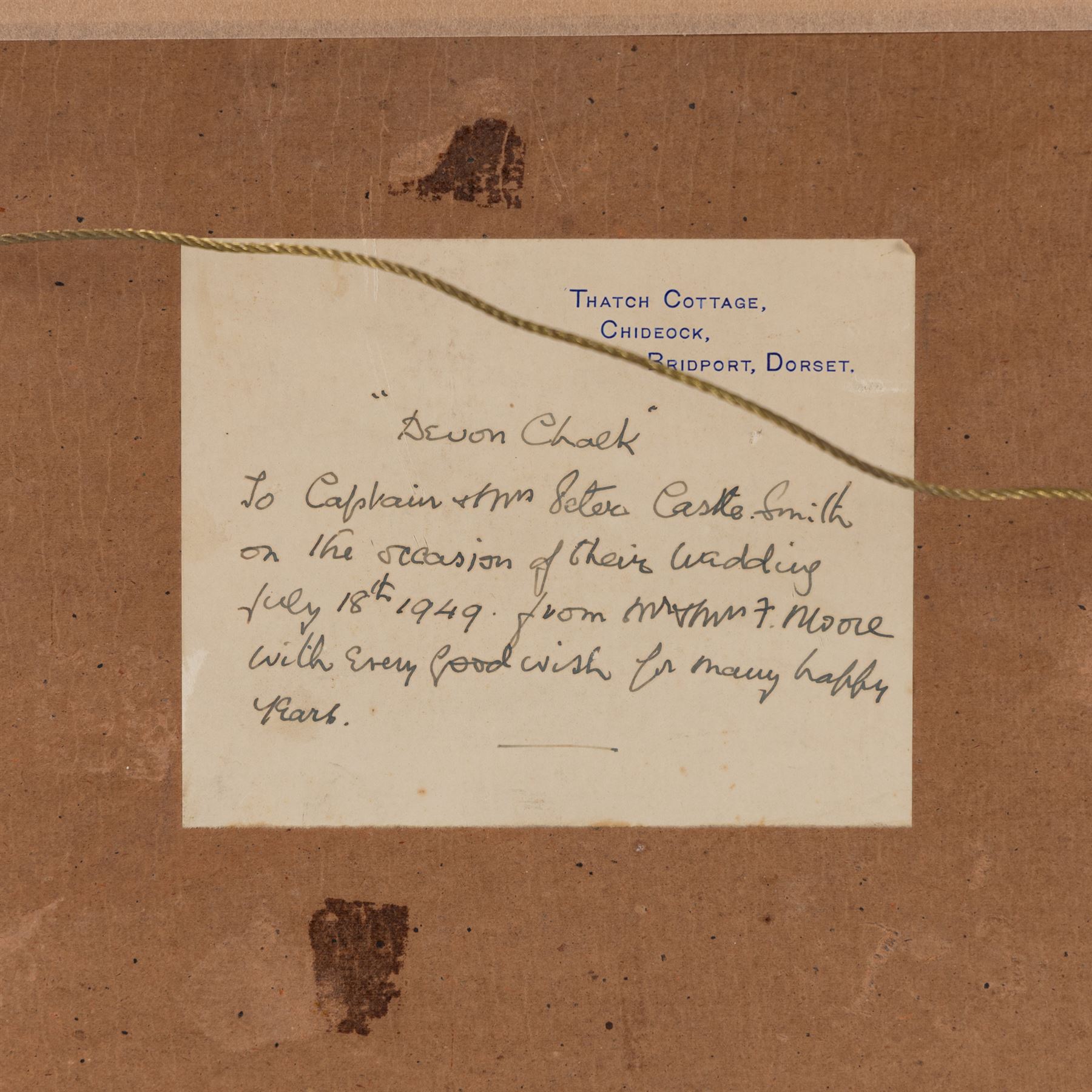 John Spence Ingall (Staithes Group 1850-1936): 'Devon Chalk', watercolour signed, titled verso 22cm x 31.5cm 
Provenance: exh. Frost & Reed, July 1949, label verso