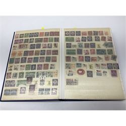 Great British and World stamps, including Queen Elizabeth II first day covers, pre and post decimal part mint sheets, Queen Victoria and later Great British used stamps, United States of America, Australia, India, Canada, Spain, Ireland, Portugal, Ceylon etc, housed in various stockbooks, albums and loose, in one box