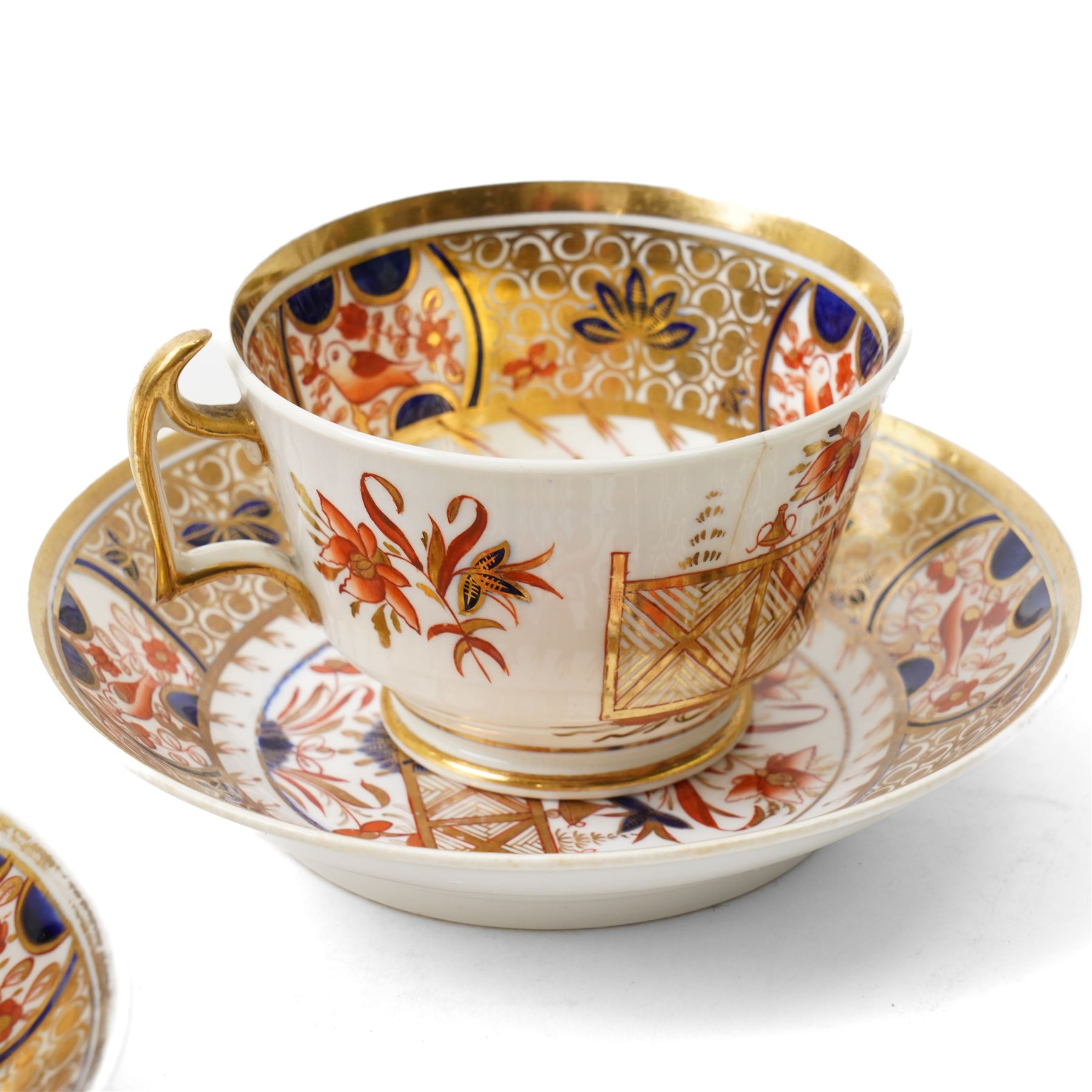 Collection of Copeland Spode Imari pattern no. 1495 tea wares, mostly with painted numbers to base