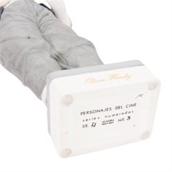 Pair of Spanish Algora Personajes Del Cine figures, modelled as Stan Laurel and Oliver Hardy, with printed marks beneath, both with certificates of authenticity, H37cm