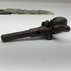 WW2 group of three medals comprising 1939-1945 War Medal, France & Germany Star and 1939-1945 Star; all with ribbons; 1930s Hull Savings Bank silver and enamel presentation fob; three medallions depicting Hitler, Mussolini and Mao Tse Tung; quantity of modern crowns and other coins; and a 6mm Flobert style starting pistol