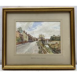 John Cecil Lund (British 1932-): 'Sherburn Road - Cawood', watercolour signed, titled on the mount 15cm x 21cm
