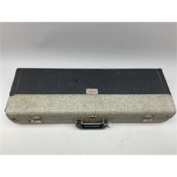 Selmer Bundy alto clarinet with nickel mounts and Yamaha 5C mouthpiece US Pat. 2775915 L81cm, in fitted carrying case with various accessories