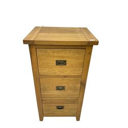 Light oak three drawer pedestal filing chest