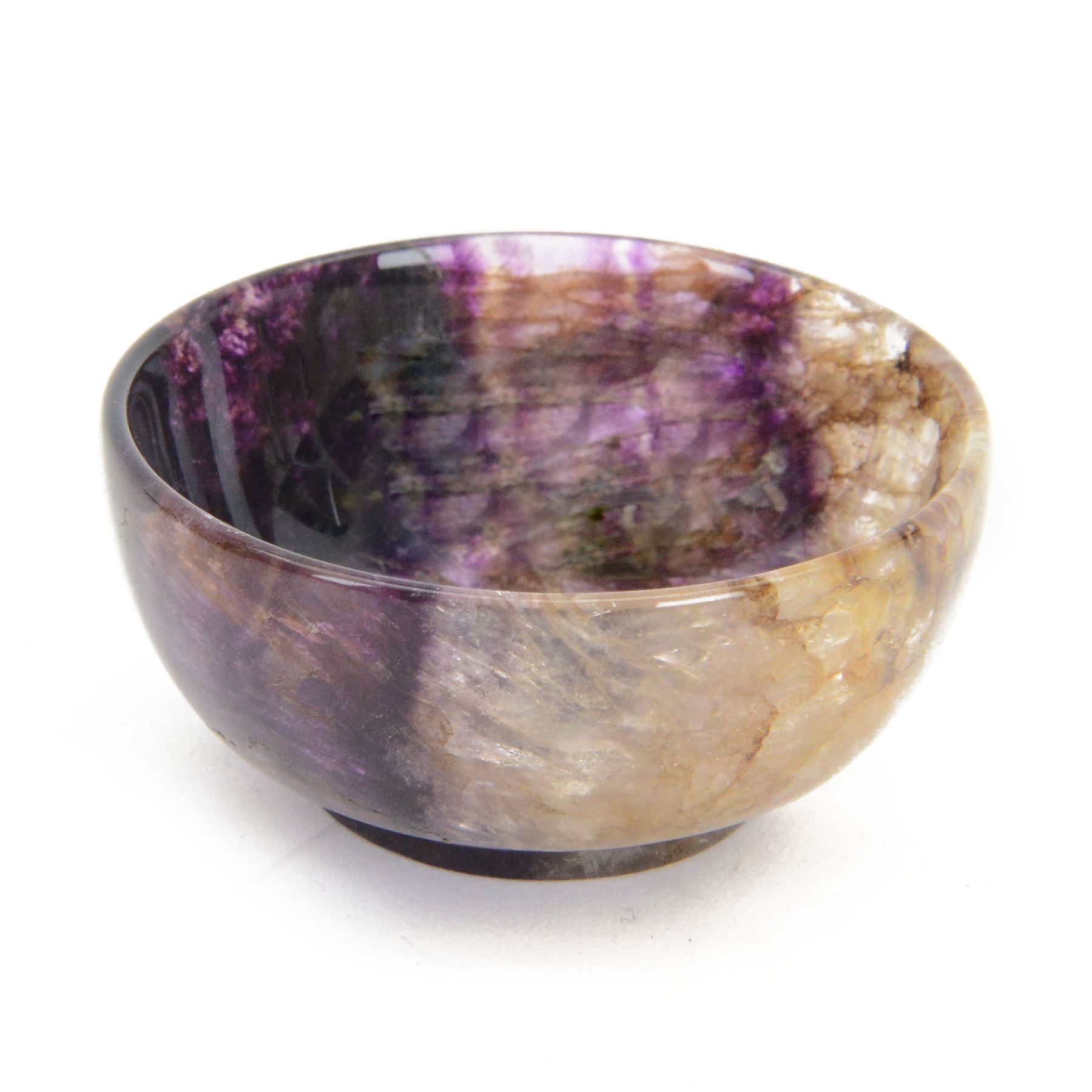 Derbyshire Blue John circular bowl, D6cm