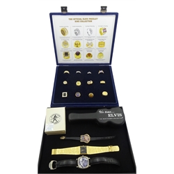The Official Elvis Presley ring collection by Westminster, two Elvis Presley wristwatches and one other 