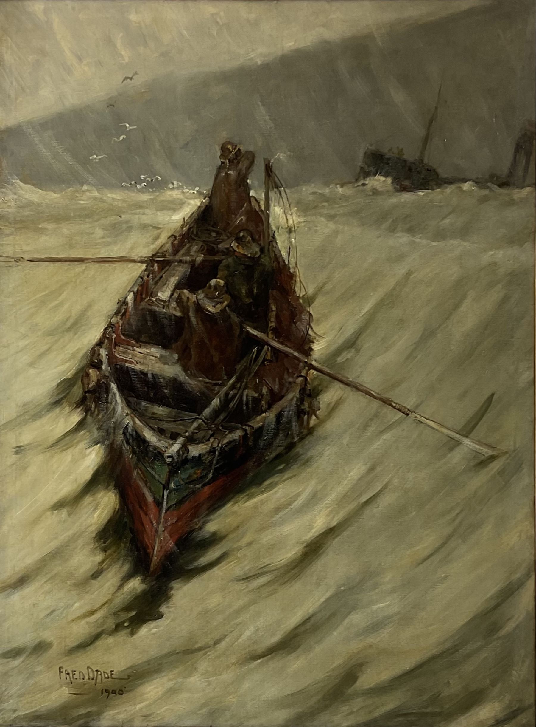 Frederick (Fred) Dade (British 18741908) Coble and floundering Ship