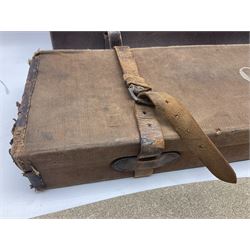 Leather fitted shotgun case L81cm, and a canvas fitted shotgun case with Hooton & Jones label, L83cm (2)