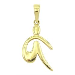 18ct gold sitting figure pendant, stamped 750