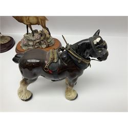 Four Border Fine Arts Action Horses, comprising Shire/Heavy Horse, Welsh Cob, Vanna, grey Shire, together with At the Fete and other Border Fine Arts and similar figures  