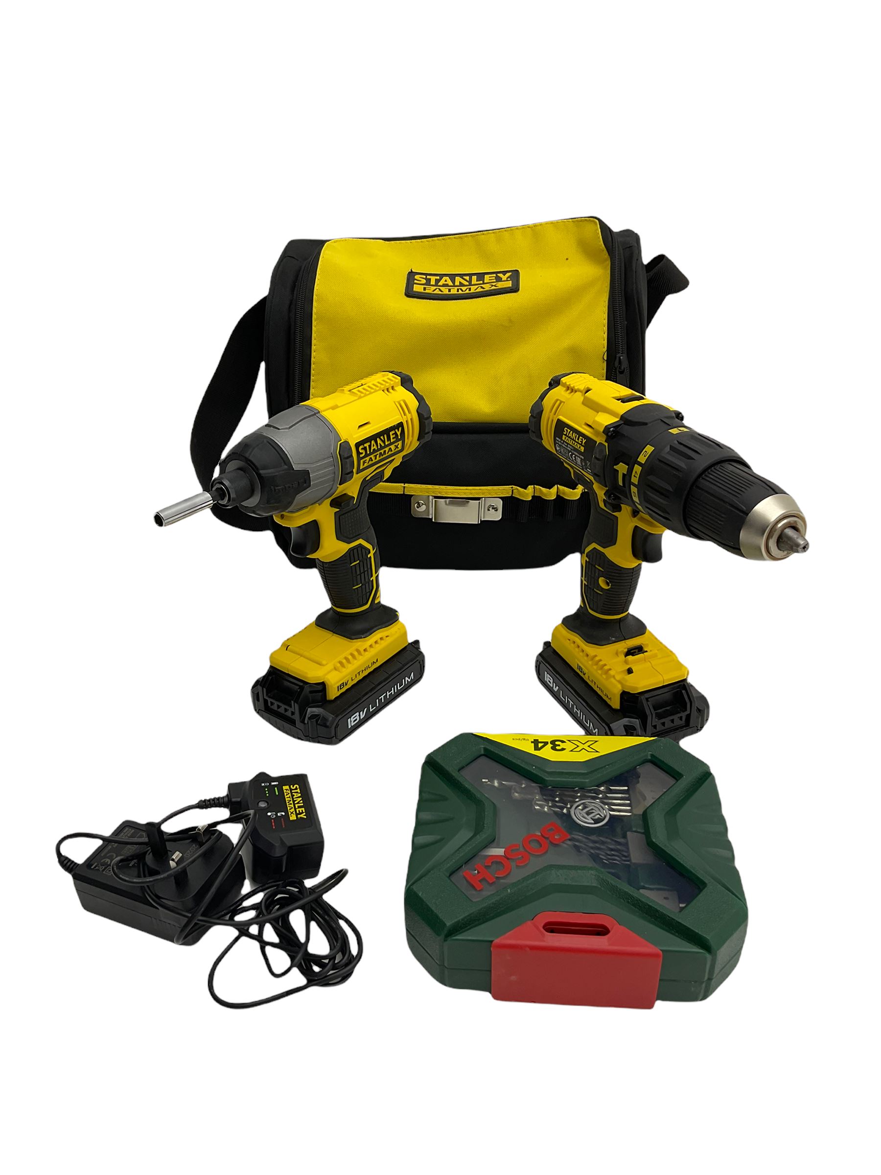''Stanley Fatmax'', cordless drills with bits - THIS LOT IS TO BE COLLECTED BY APPOINTMENT FROM DUGGLEBY STORAGE, GREAT HILL, EASTFIELD, SCARBOROUGH, YO11 3TX