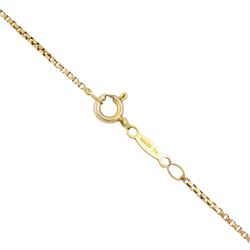 14ct gold amethyst and seed pearl star pendant / brooch, stamped, on a 9ct gold box link chain necklace, hallmarked
