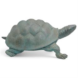 Bronze modelled as a tortoise, W36cm 