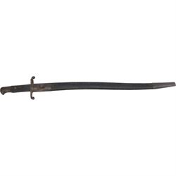 WWII Martini Henry bayonet, with 57cm blade, in steel mounted leather scabbard, together with another WWII bayonet